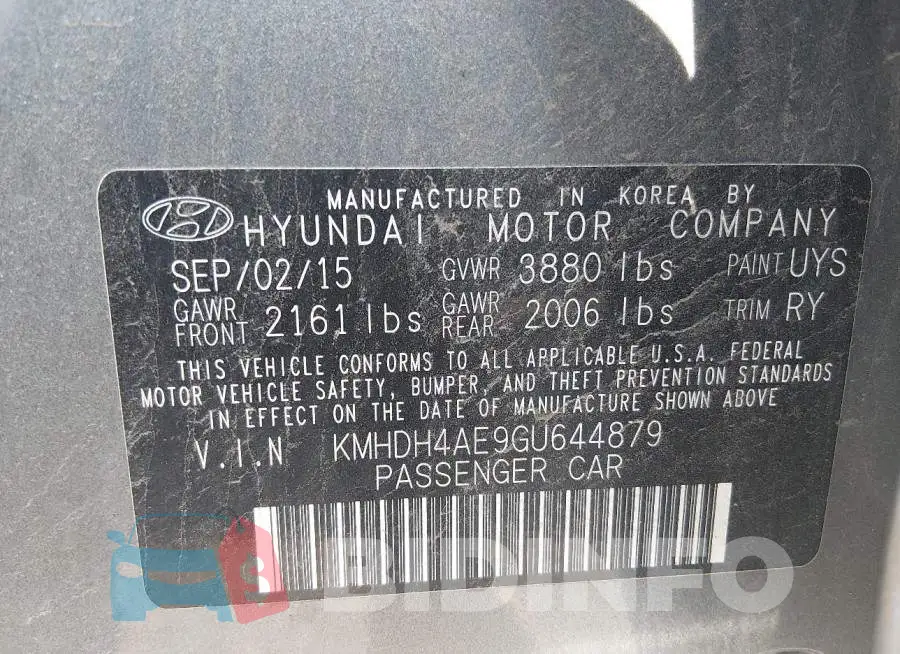 KMHDH4AE9GU644879 Photo# 9