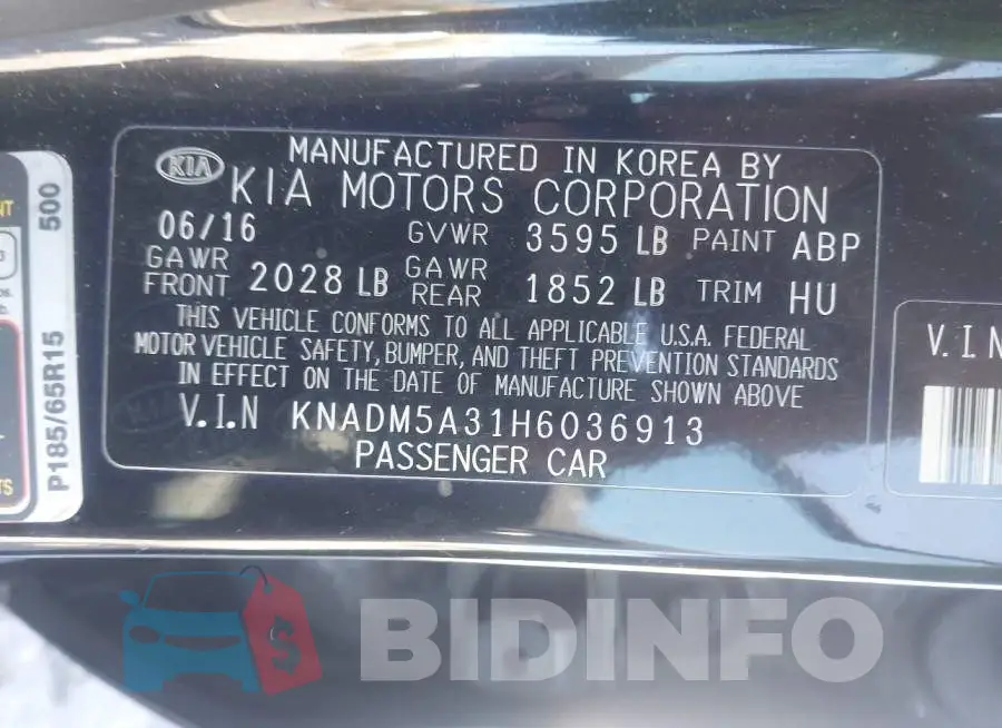 KNADM5A31H6036913 Photo# 9