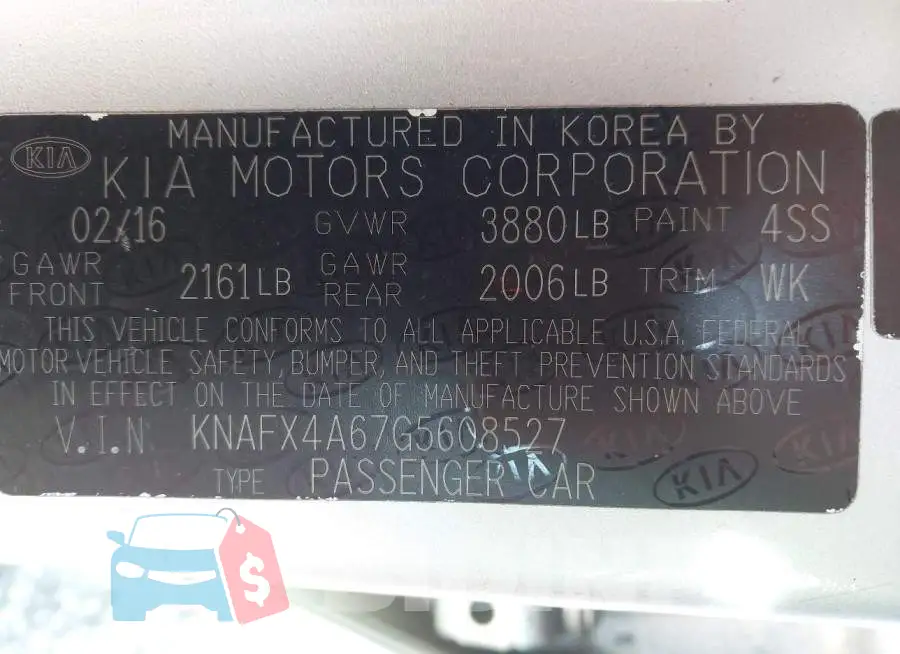 KNAFX4A67G5608527 Photo# 9