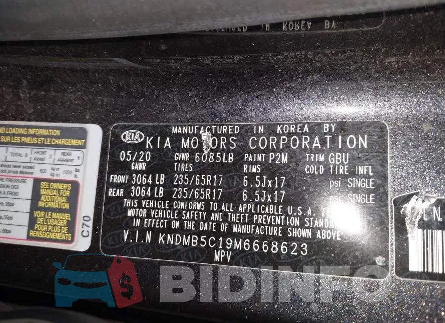 KNDMB5C19M6668623 Photo# 9