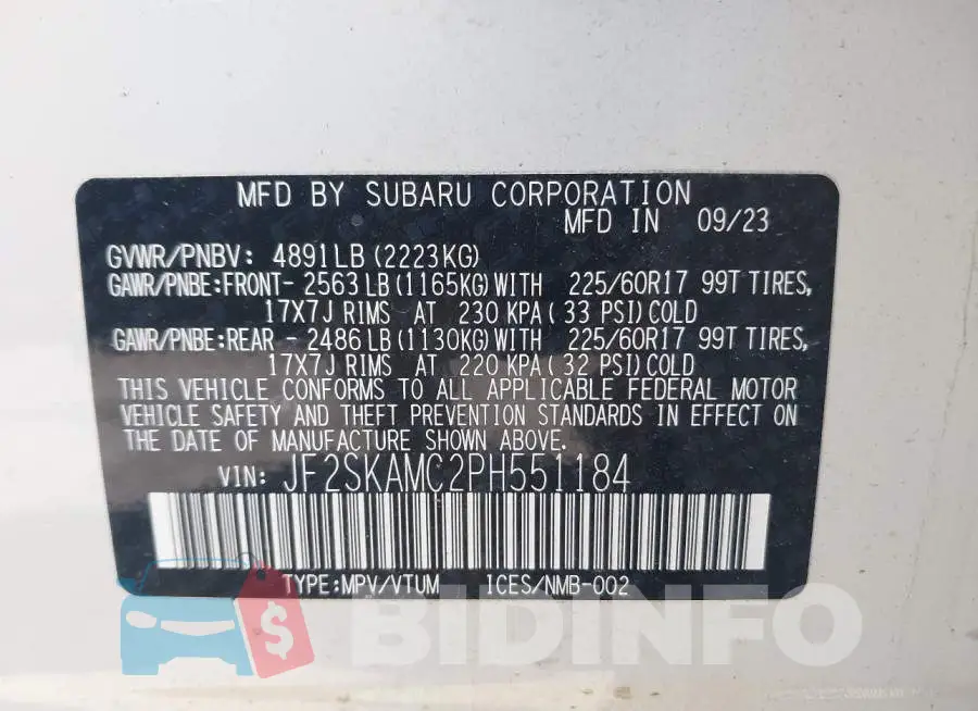 JF2SKAMC2PH551184 Photo# 9