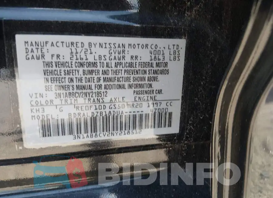 3N1AB8CV2NY218512 Photo# 9