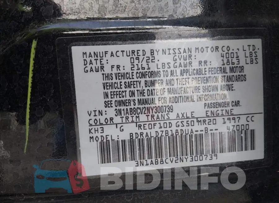 3N1AB8CV2NY300739 Photo# 9