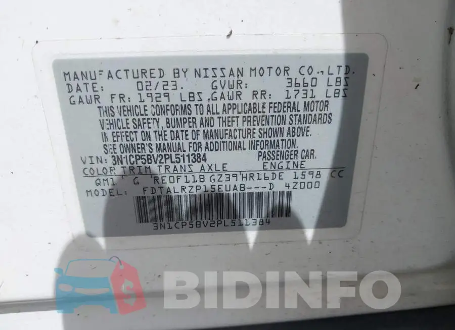 3N1CP5BV2PL511384 Photo# 9