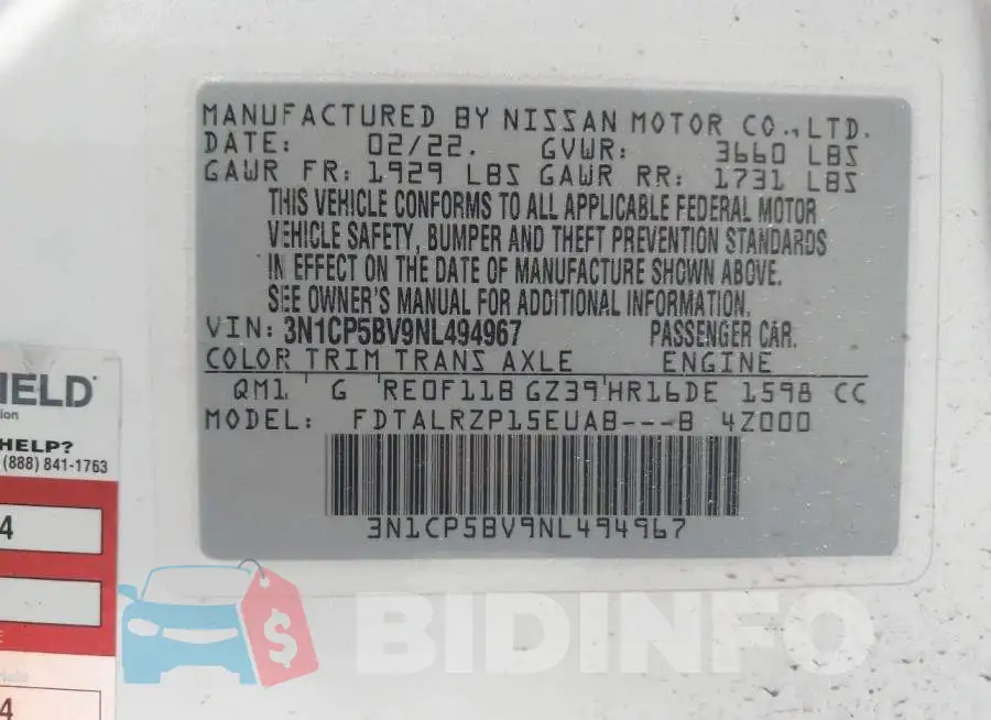 3N1CP5BV9NL494967 Photo# 9