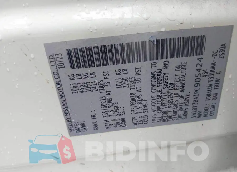 5N1BT3BA1PC905424 Photo# 9
