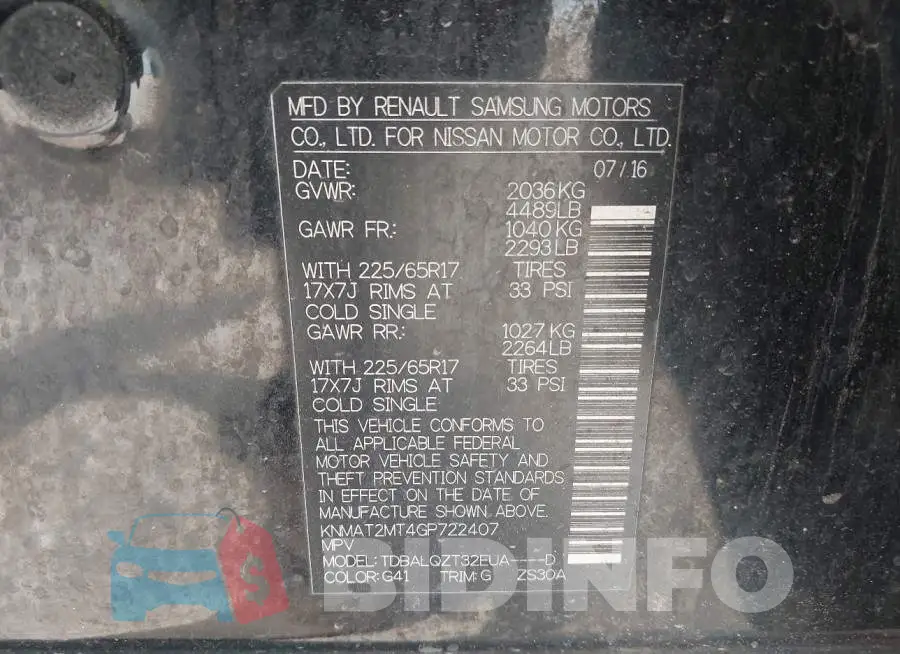 KNMAT2MT4GP722407 Photo# 9
