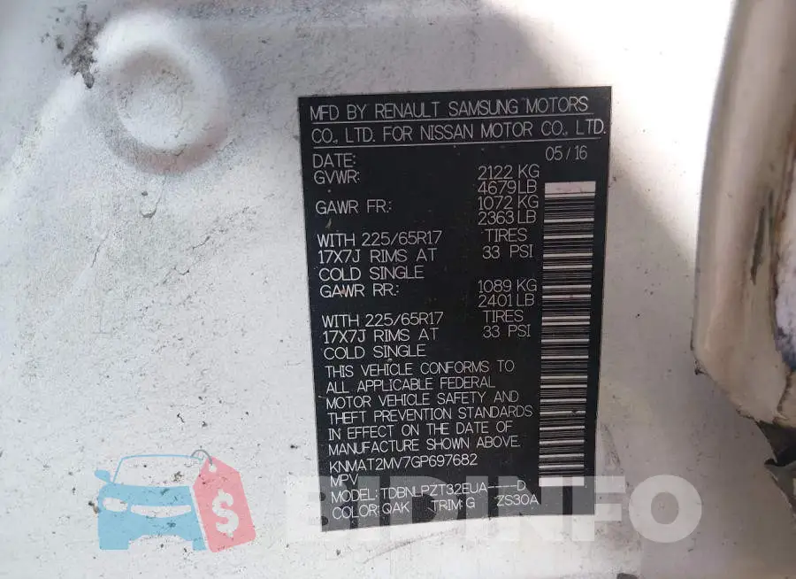KNMAT2MV7GP697682 Photo# 9