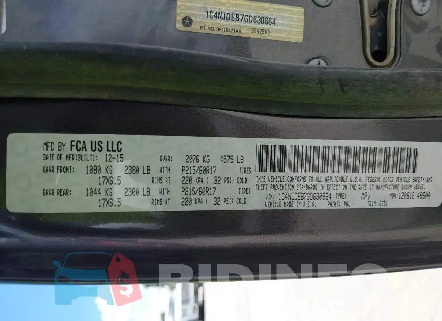 1C4NJDEB7GD630864 Photo# 9