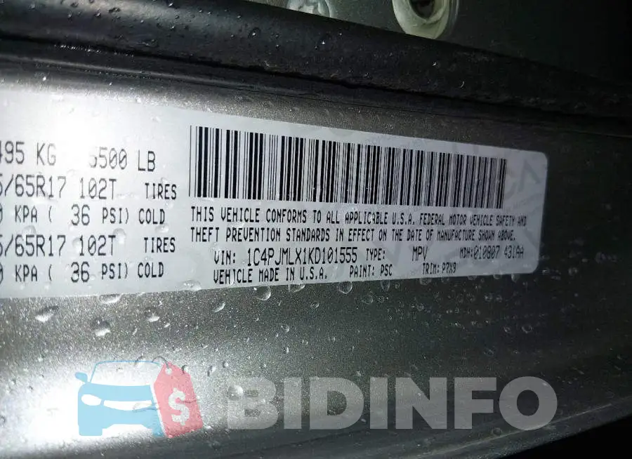 1C4PJMLX1KD101555 Photo# 9
