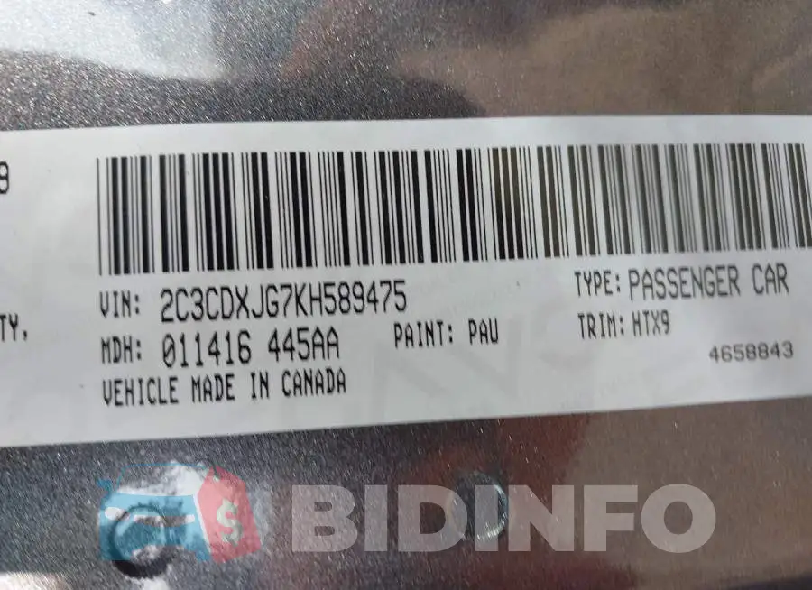2C3CDXJG7KH589475 Photo# 9