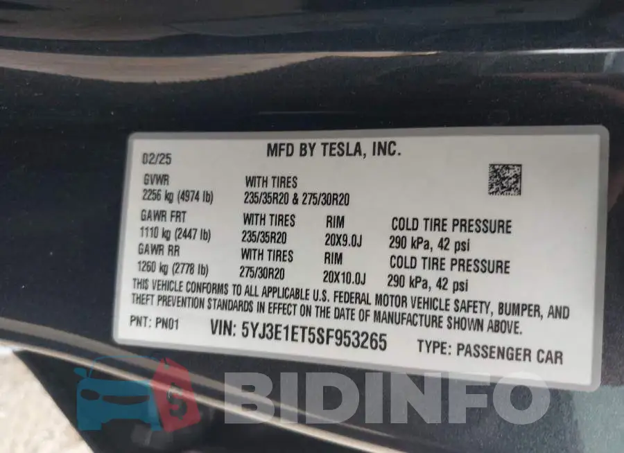 5YJ3E1ET5SF953265 Photo# 9