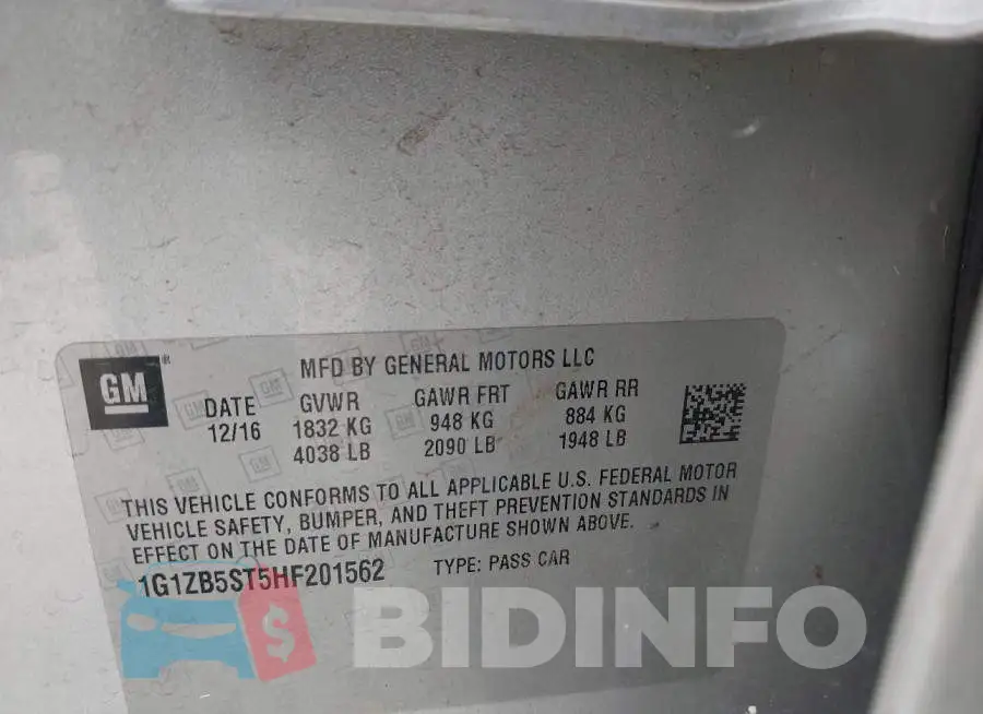 1G1ZB5ST5HF201562 Photo# 9