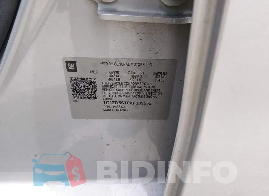 1G1ZD5ST0KF139652 Photo# 9