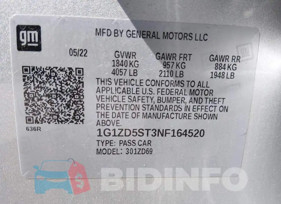 1G1ZD5ST3NF164520 Photo# 9