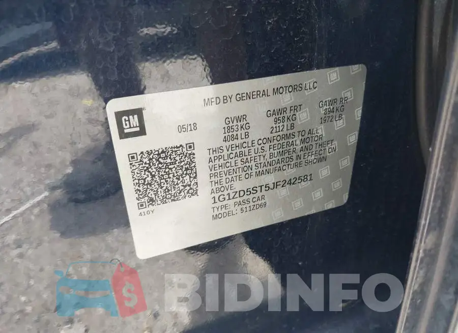 1G1ZD5ST5JF242581 Photo# 9