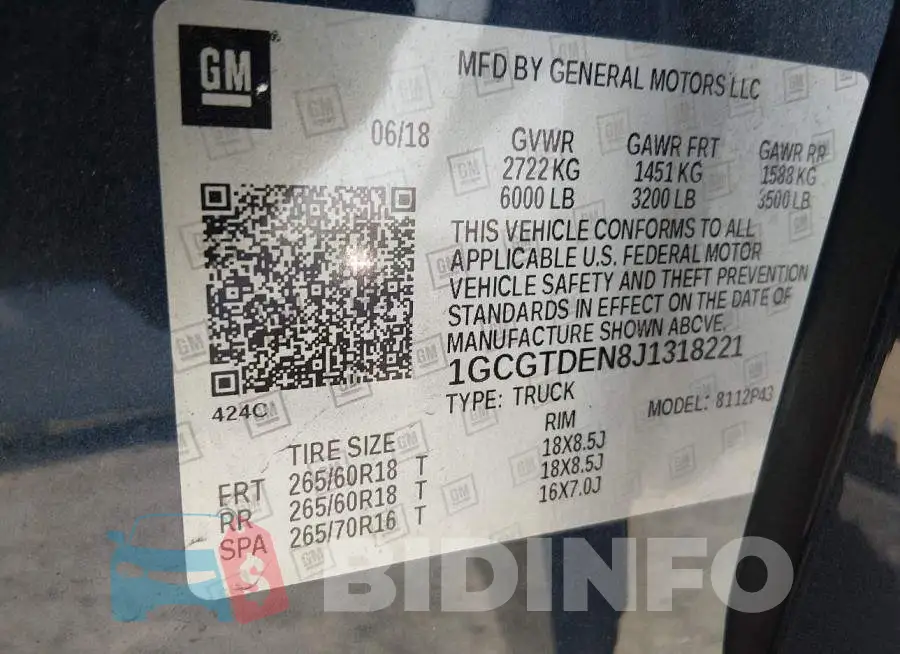 1GCGTDEN8J1318221 Photo# 9