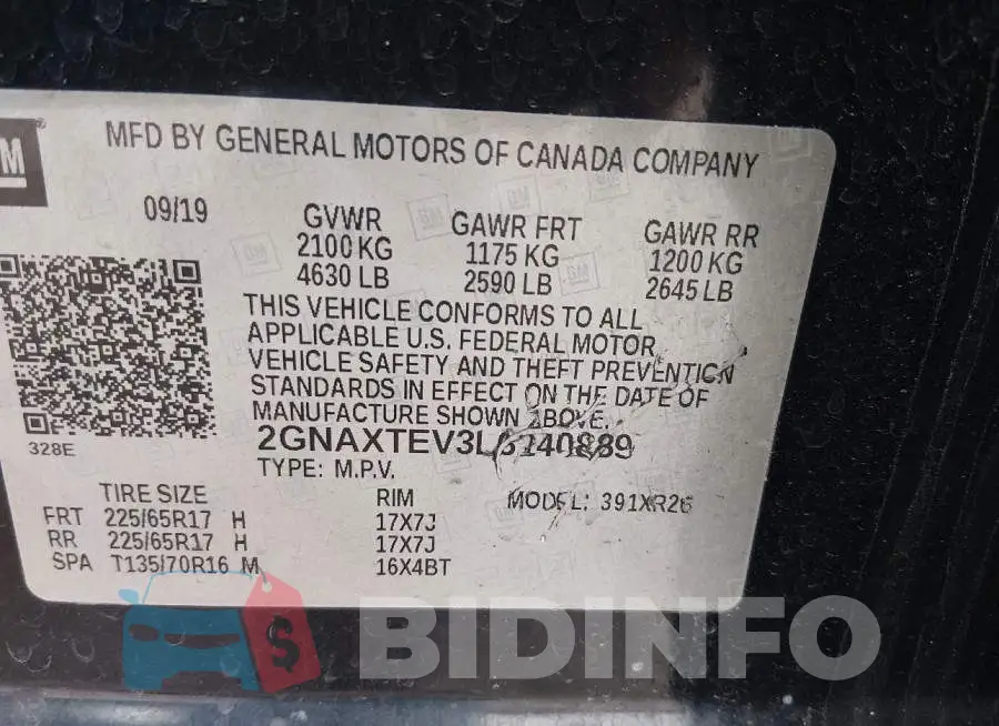 2GNAXTEV3L6140889 Photo# 9