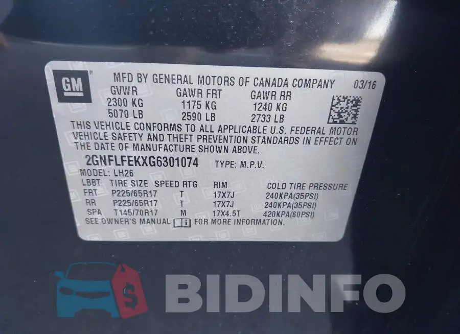 2GNFLFEKXG6301074 Photo# 9