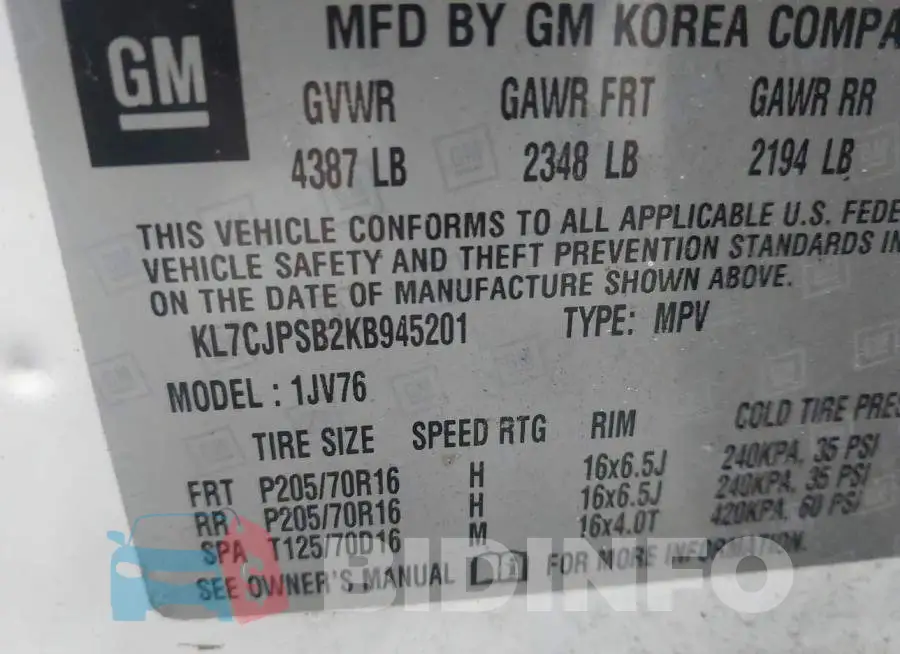 KL7CJPSB2KB945201 Photo# 9