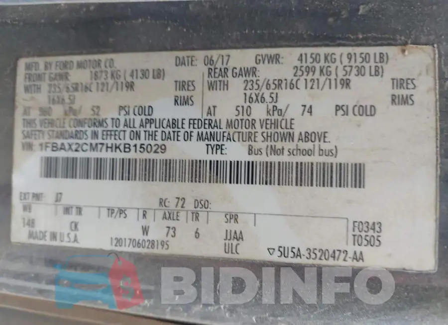 1FBAX2CM7HKB15029 Photo# 9