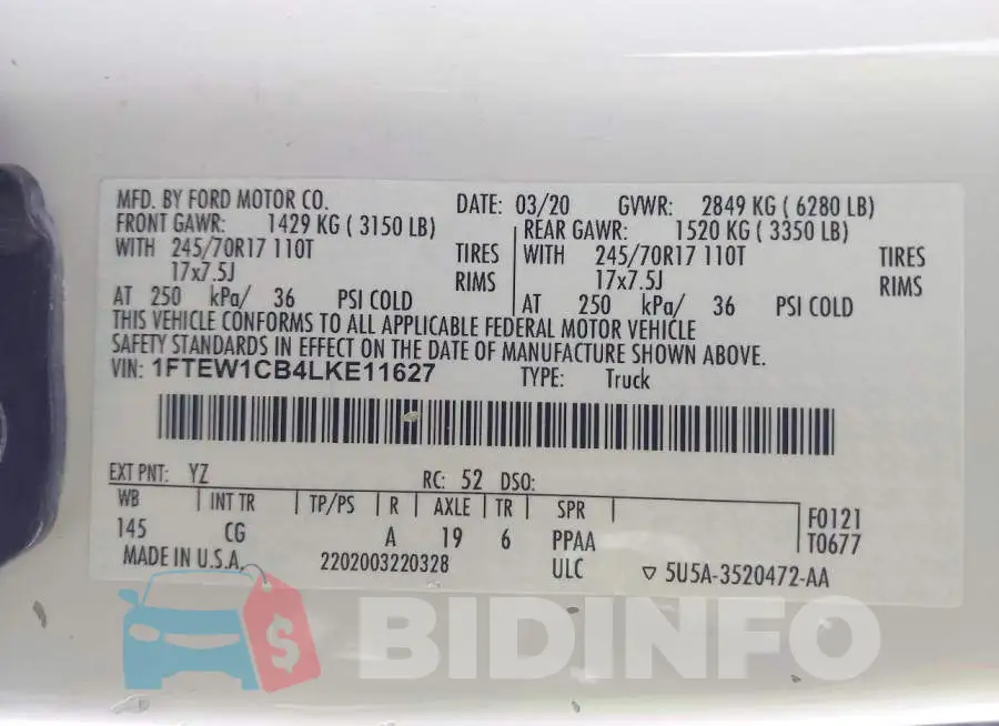 1FTEW1CB4LKE11627 Photo# 9