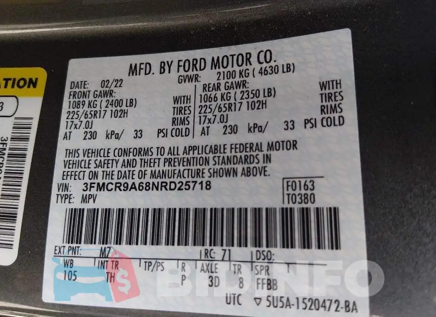 3FMCR9A68NRD25718 Photo# 9