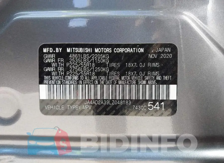 JA4AD2A39LZ048183 Photo# 9
