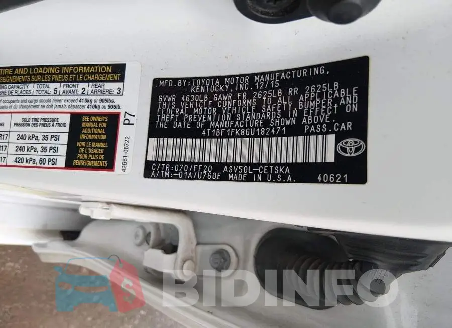 4T1BF1FK8GU182471 Photo# 9