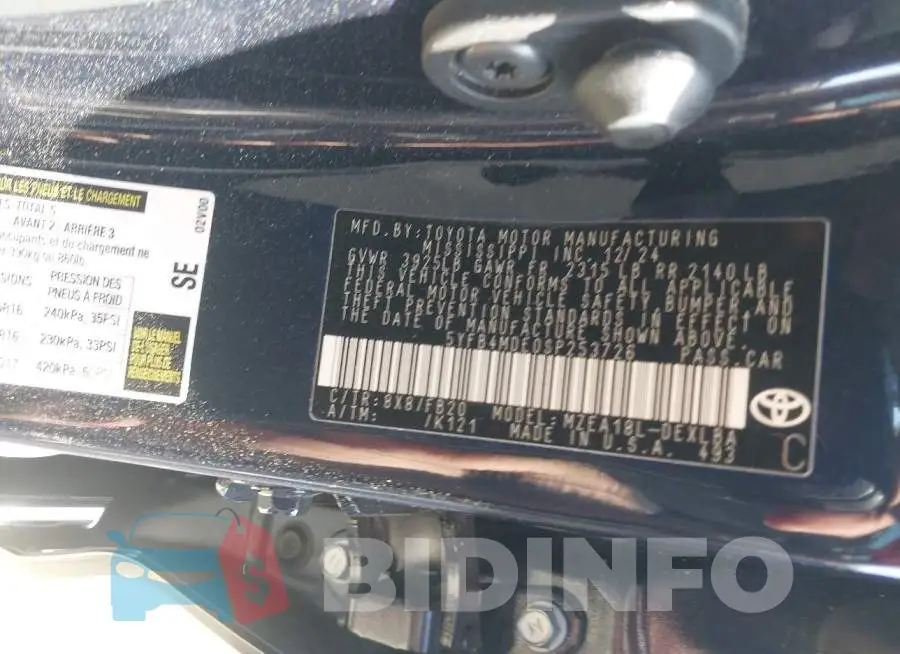 5YFB4MDE0SP253726 Photo# 9