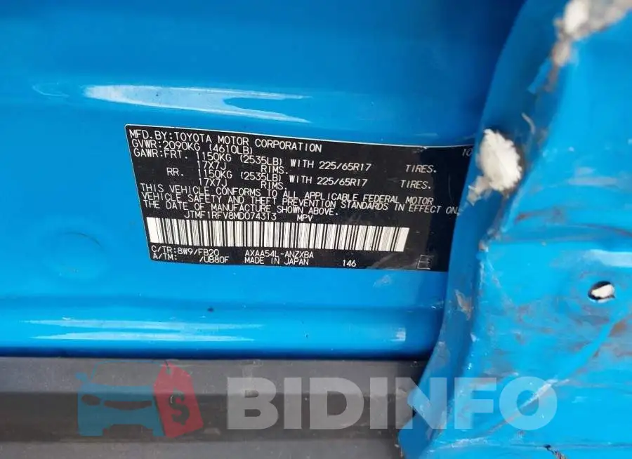 JTMF1RFV8MD074313 Photo# 9