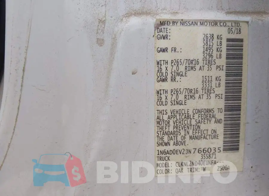 1N6AD0EV2JN766035 Photo# 9
