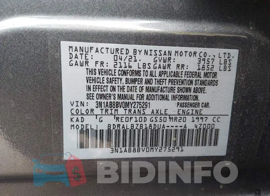 3N1AB8BV0MY275291 Photo# 9