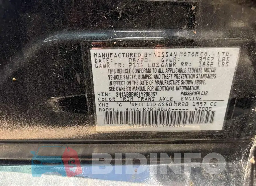 3N1AB8BV8LY288367 Photo# 9