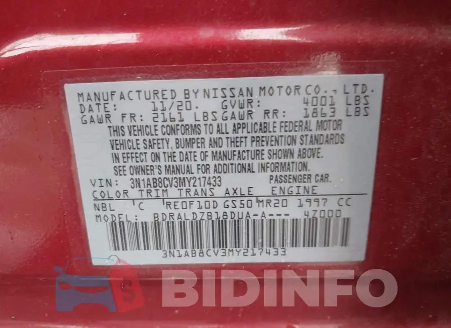 3N1AB8CV3MY217433 Photo# 9