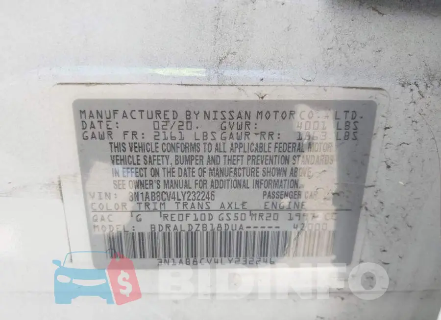 3N1AB8CV4LY232246 Photo# 9