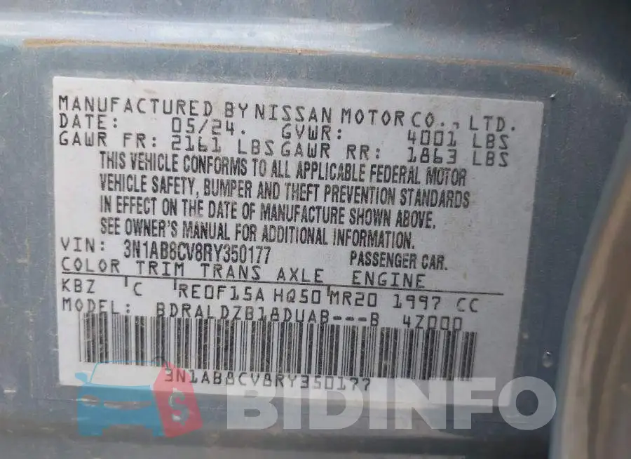 3N1AB8CV8RY350177 Photo# 9
