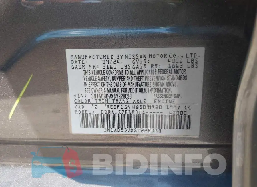 3N1AB8DVXSY228053 Photo# 9