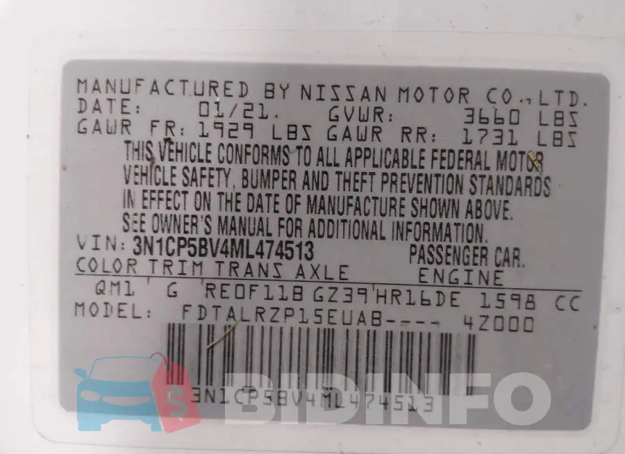 3N1CP5BV4ML474513 Photo# 9