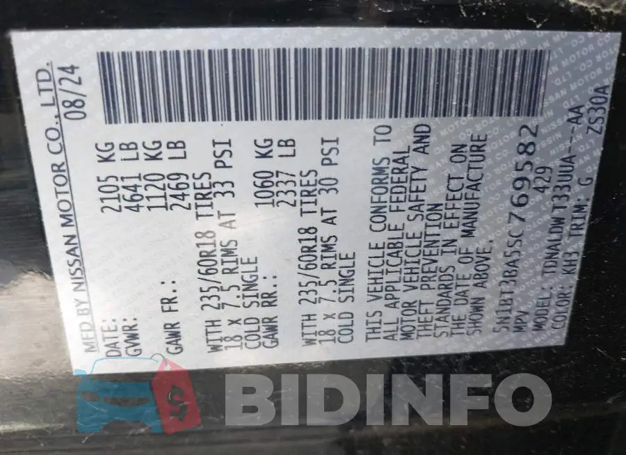 5N1BT3BA5SC769582 Photo# 9