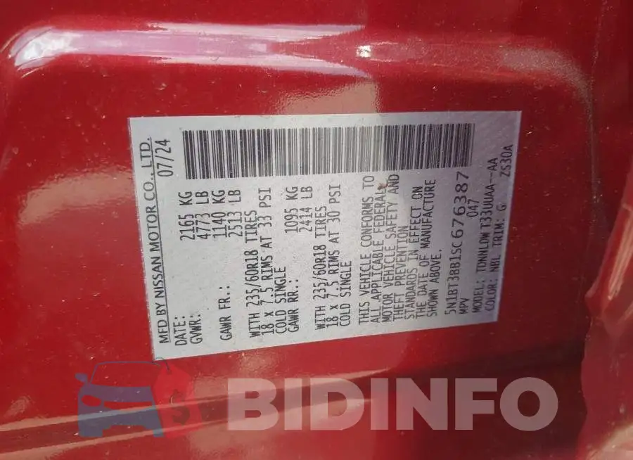 5N1BT3BB1SC676387 Photo# 9