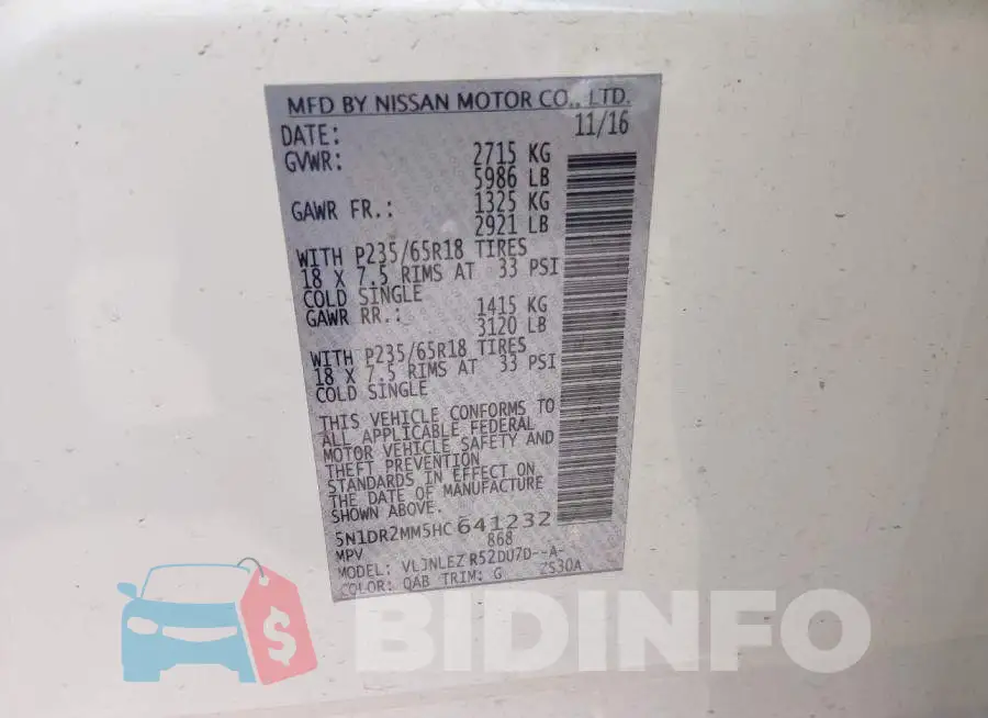 5N1DR2MM5HC641232 Photo# 9