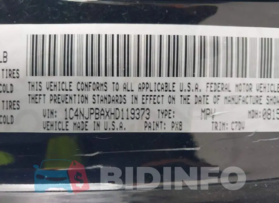 1C4NJPBAXHD119373 Photo# 9