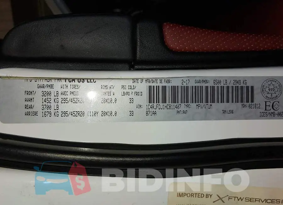1C4RJFDJ1HC811407 Photo# 9