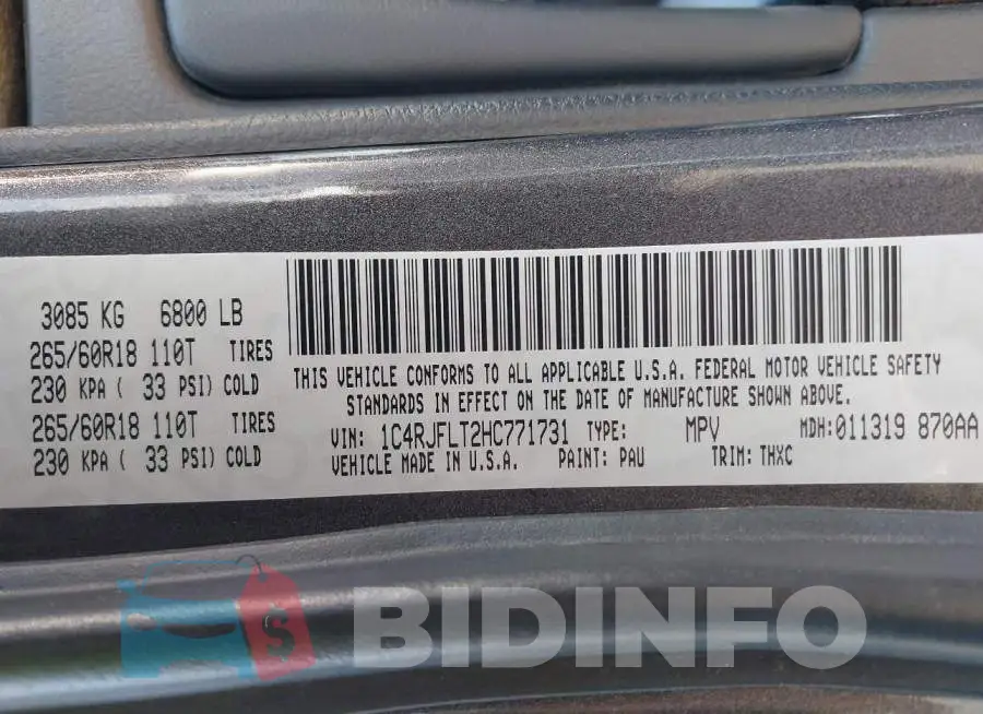 1C4RJFLT2HC771731 Photo# 9