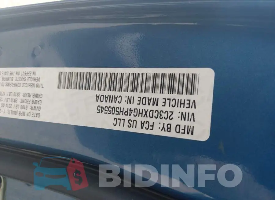 2C3CDXHG4PH505545 Photo# 9