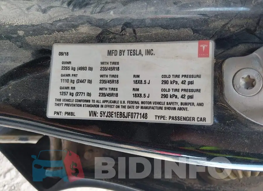 5YJ3E1EB6JF077148 Photo# 9