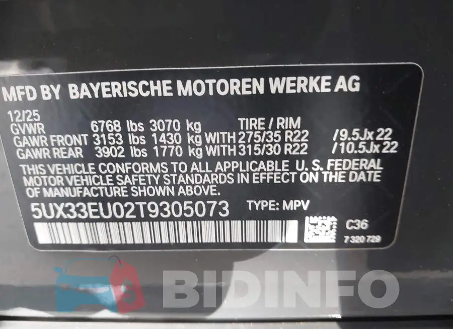 5UX33EU02T9305073 Photo# 9