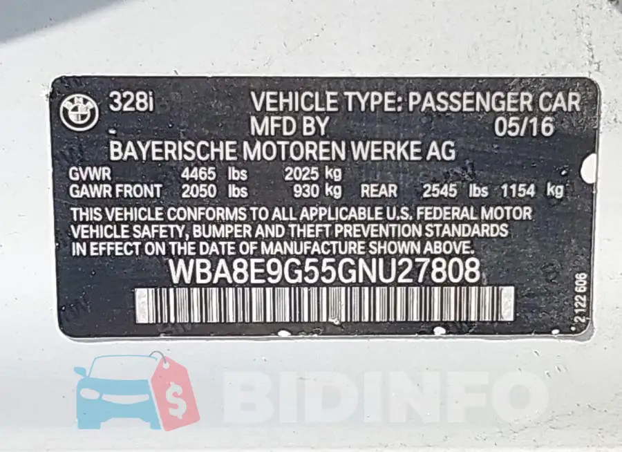 WBA8E9G55GNU27808 Photo# 9