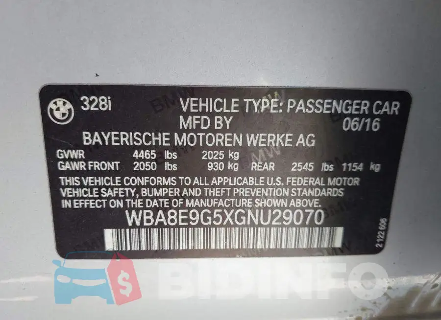 WBA8E9G5XGNU29070 Photo# 9